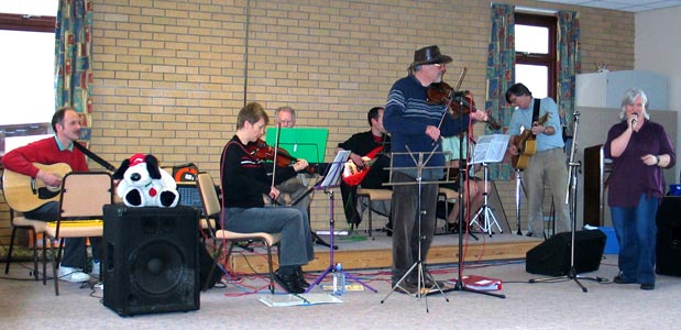 The band play at Market Overton.